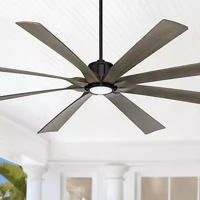 80  Defender Modern Indoor Outdoor Ceiling Fan With LED Light Remote Black Oak • $499.99