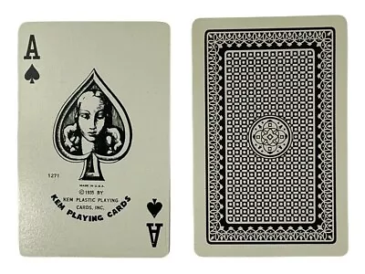 Vintage 1971 Kem Playing Cards  Geometric Design  Black Back Made In USA C.1935 • $22