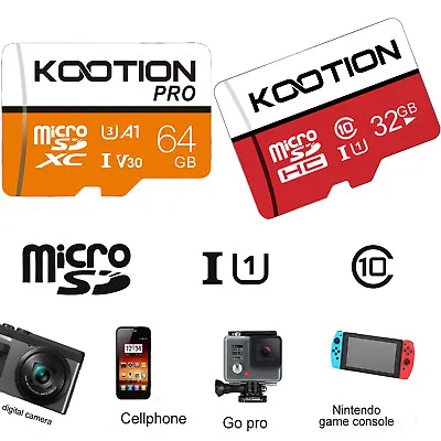 Kootion 32GB 64GB Ultra Micro TF Memory Card SDHC UHS-I Class 10 80MB/s SD Card • $8.54