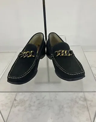 Mephisto Black Leather Slip-On Chain Bit Loafers 8 • $15