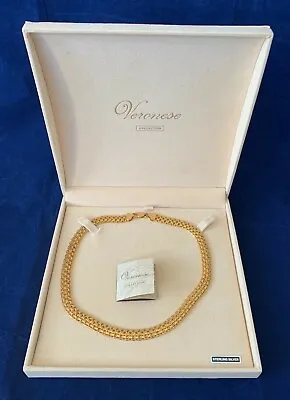 18K Gold-Clad Sterling Silver Necklace Veronese Collection QVC 18  L 3/8  W  • $123.20