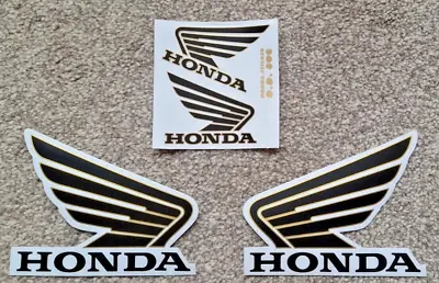 HONDA Black & Gold Wing 2 X  PAIR Fuel Tank Wing Decal Vinyl Graphics  • £5.99