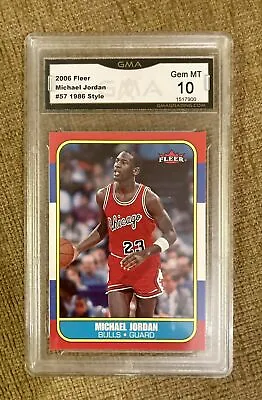 2006-07 Fleer 1986 Michel Jordan Rookie Basketball Annv.card Graded Gem Mint 10 • $1195