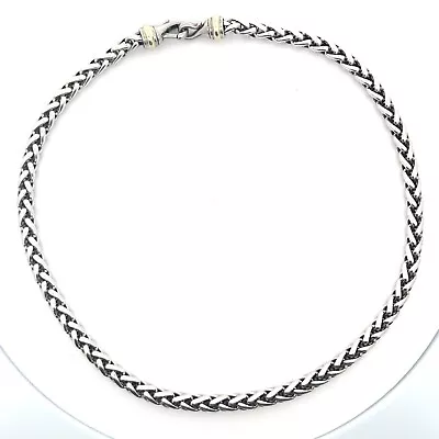 David Yurman Wheat Chain 5mm Sterling Silver/18K Gold 18  Chain Necklace-A2805 • $449.99