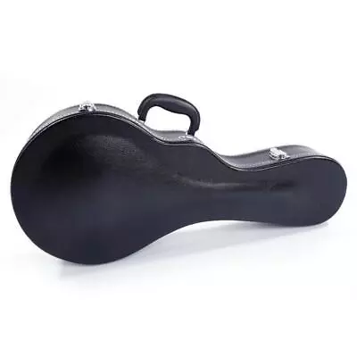 Black F-Shape Micro-Fluted Leather Wooden Mandolin Hard Case • $46.98