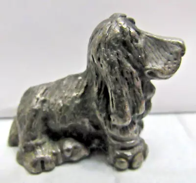 Vintage Pewter Miniature 1  Laying Down Puppy Dog Sculpture Figurine B • $9.99