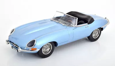 Norev 1962 Jaguar E-Type Convertible Light Blue Metallic In 1/12 Scale New! • $229