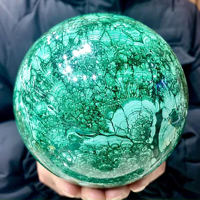 8.68LB Rare Natural Malachite Quartz Hand Carved Sphere Crystal Healing • $28.77