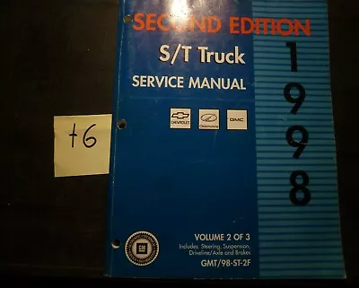 1998 Chevy S10 Truck Steering Suspension Brakes Axle Shop Service Repair Manual • $55.30