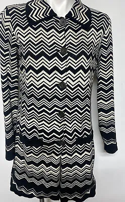 Missoni For Target Black And White Chevron Lined Sweater Jacket Coat Cardigan S • $30.79
