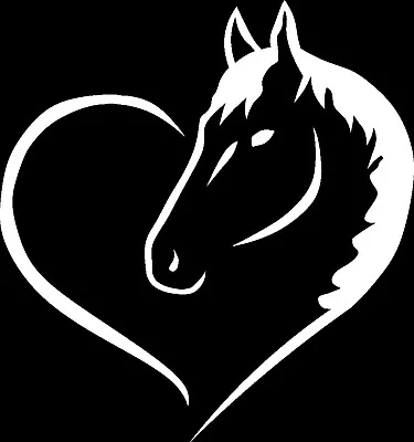 Horse Head Heart Die Cut Vinyl Window Decal Sticker US Seller US Made • $6.79