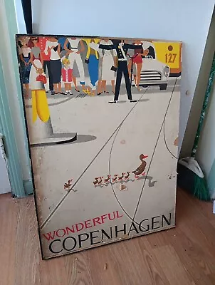 Original 1959 Wonderful COPENHAGEN TRAVEL POSTER VIGGO VAGNBY DENMARK VINTAGE • $0.99