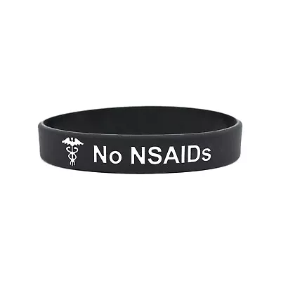 No NSAIDs Medical Alert Wristband ID Silicone Band Men's Ladies US • $11.42