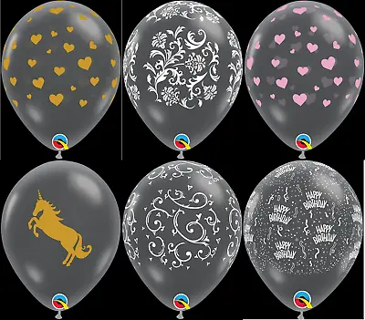 11  Diamond Clear Latex Balloons - Qualatex Variety Of Prints/Patterns • $7.59