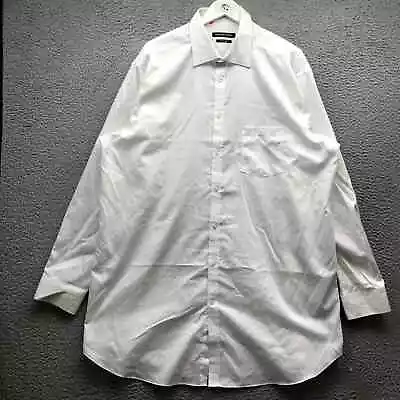 Michael Kors Button Up Dress Shirt Mens 18 36/37 Tall Long Sleeve Non Iron White • $24.99