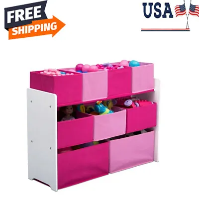 Multi-Bin Toy Organizer Shelf Racks W/ Storage Bins Kids Girls Playroom Pink US • $60