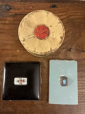 1940's Powder/Lipstick Compacts +Yardley Loose Powder Container (incl. Contents) • £34.99