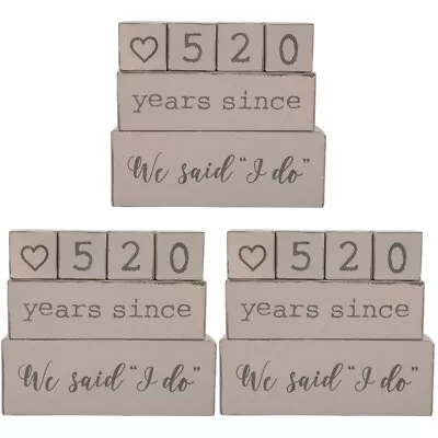  3 Count Countdown Blocks Couples Gift Bridal Shower Bride Desktop • £69.65