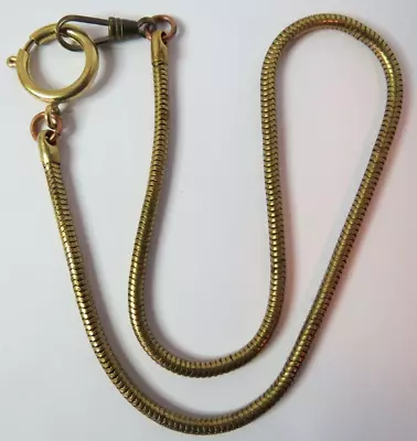 Vintage 1950's Pocket Watch Fob Gold Tone Snake Clasp 18mm Chain 15 1/2  • $24