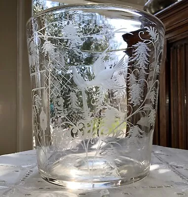 18th Century Georgian Regency Chinoiserie Engraved Flip Glass Bucket C 1770-1820 • £530.10