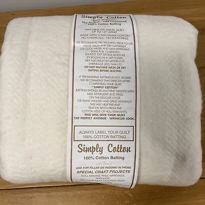 1. Metre Simply Cotton Wadding / Batting For Quilting 90” Wide 227cm • £13