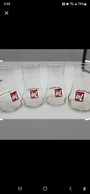 Set Of 4 - 7up The Uncola Upside Down Logo Glasses Seven Up Vintage Tumblers • $15