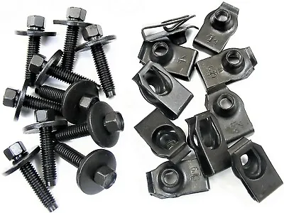 Mazda Body Bolts & U-nut Clips- M6-1.0 X 28mm Long- 8mm Hex- 20pcs (10ea)- #404 • $19.95