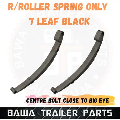 2x 7 Leaf Rocker Springs 60mm Black Trailer Suspension Centre Bolt Close Big Eye • $160