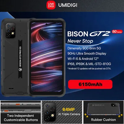 Unlocked UMIDIGI BISON GT2 PRO 5G Phone Rugged Smartphone Android Mobile 90Hz • $620.39