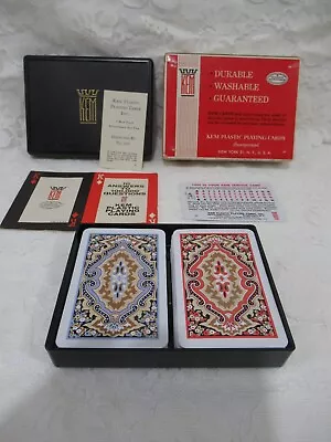 Vintage Paisley KEM Plastic Playing Cards 2 Decks Boxed • $32