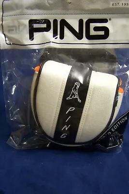 New Limited Edition Ping Pp58 Pongman Leather Putter Mallet Head Cover Wht/blk • $34