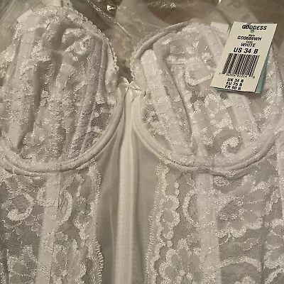 £19.24 • Buy NEW GODDESS Low Back Longline Lace Bra Bustier Style 689 - Weddings & Prom! 34B