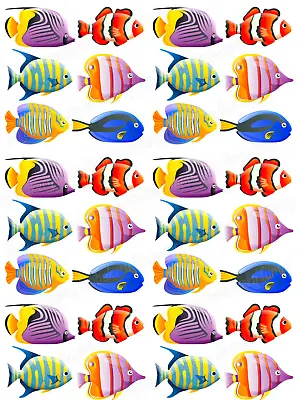 Fish Sea Cake Topper Party Decoration Edible Birthday Celebration Stand Up • £6.49