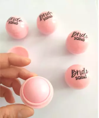 £1.50 • Buy Hen Party Lip Balm Favour, Bride Squad Lip Balm Gift, Organic Lip Balm, Round Li