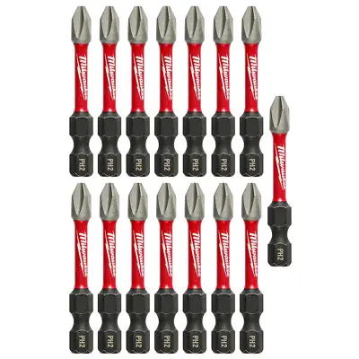 #2 Philips Shockwave 2 In. Impact Duty Steel Driver Bits (15-Pack) • $16.24