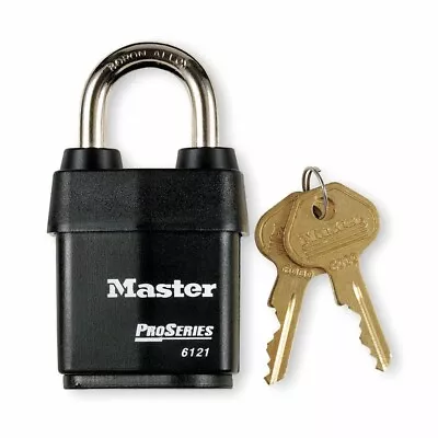 Master Lock Proseries 6121KA Padlock Keyed Alike Standard Shackle Rectangular Ne • $29.95