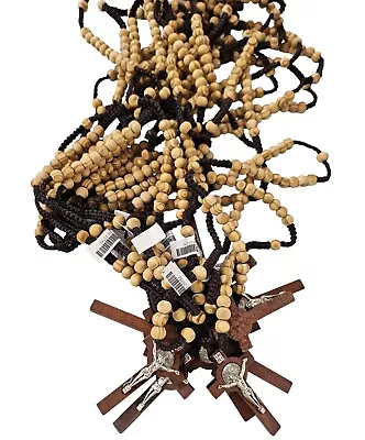 12 X Wholesale Saint Benedict Wooden Rosary Prayer Beads Men Jerusalem Memorial • $18.99