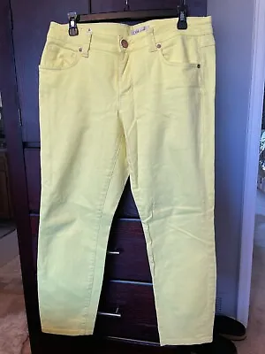 CAbi 760 Womens Limon Bree Cropped Jeans Sz 8 Lemon Yellow • $15