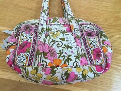 VERA BRADLEY “Tea Garden” Small Duffel Yoga Gym Travel Designer Bag (Ink Stains) • $19.99