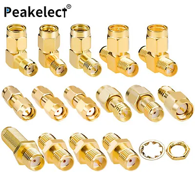 15PCS SMA Connector Kit Gold-Plated SMA Adapters Male Female RR-SMA RF Connector • $14.59