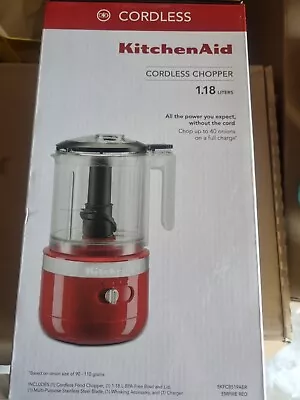 NEW KitchenAid Cordless Chopper KFCB519 Empire Red 1.18L • $159