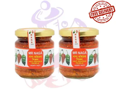 NEW |2 X Mr Naga- Very Hot Pepper Pickle | Naga Chilli Pepper Pickle |Free P & P • £11.29