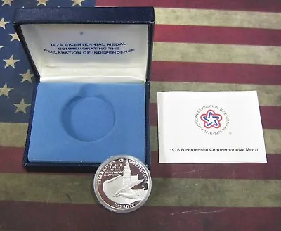 $15 • Buy 1976 Silver Bicentennial Medal Declaration Independence / Thomas Jefferson W/box