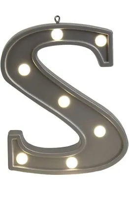 LED Marquee Letter Lights Little Letter Light Up Battery-S.  Silver • £6.99