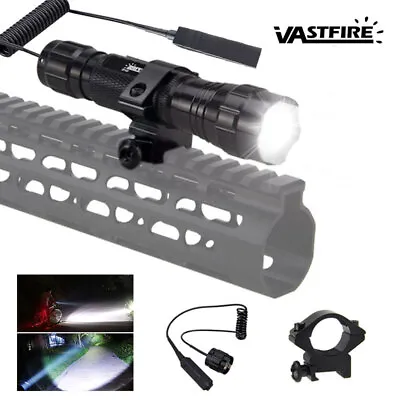 $14.98 • Buy 1000LM Tactical LED Flashlight Torch Hunting Light 20mm Picatinny Rail Mount