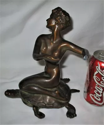 Antique 1931 Mcclelland Barclay Bronze Nude Lady Sea Turtle Art Statue Sculpture • $595