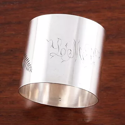 American Aesthetic Sterling Silver Napkin Ring Florals & Ferns Monogram Lmp • $79.50