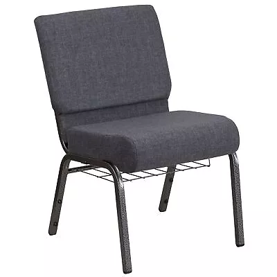 Flash Furniture HERCULES Series Fabric Church Stacking Chair With Book Rack Dark • $177.04