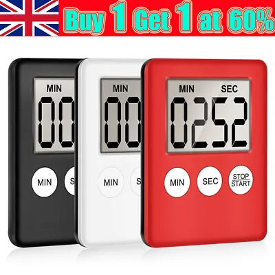 £3.28 • Buy Slim LCD Smart Cooking Digital Timer Count Down Up Clock Loud Alarm Magnetic New