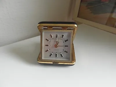 Vintage Europa Folding Travel Alarm Clock.germany Wind Up 7 Jewels Working Order • £13.95